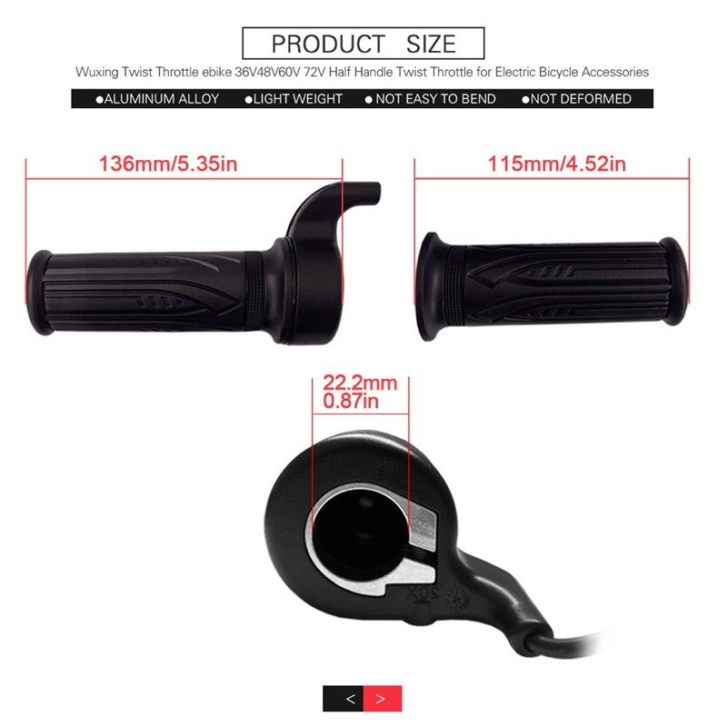 E Bike Throttle For Wuxing Ebike Twist Throttle Left And Right Hand Throttle With 3 Pin Connector Eb