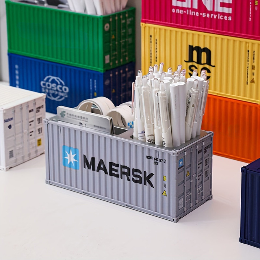 

1:30 Container Model Cargo Trailer Ornament Simulation Plastic Pen Holder Business Gift Halloween Christmas Gift