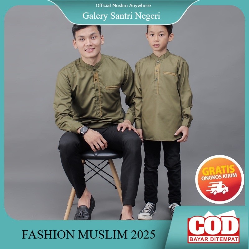 NEW Bajukoko Couple Ayah Anak Motif Abizaar Lengan Panjang Original Elrumi