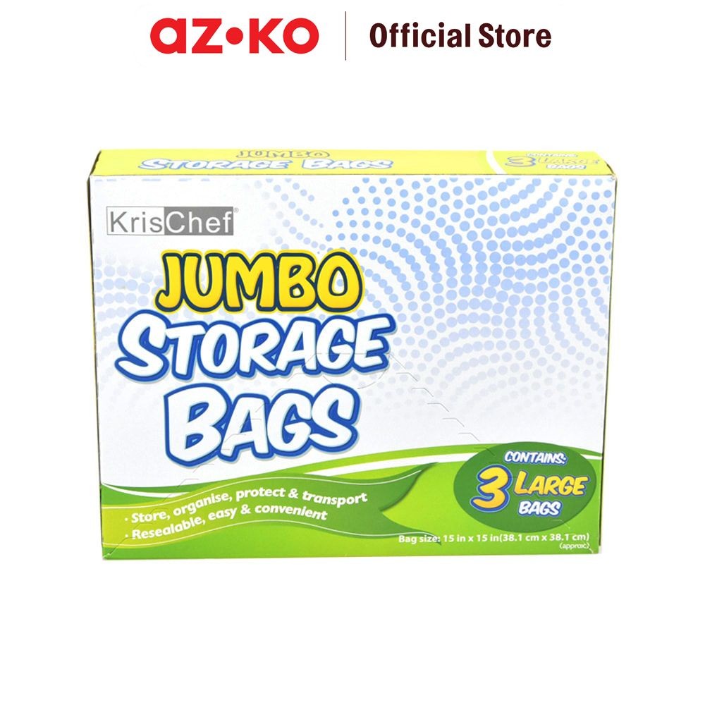 AZKO Kris Set 3 Pcs Plastik Makanan Jumbo Dengan Gagang Pembungkus Makanan Kantong Makanan Food Pack