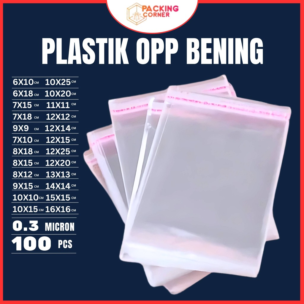 

Plastik OPP Blanko Undangan Hijab Syal Kemasan OPP Lem Seal Bening Isi 100 Tebal Transparan