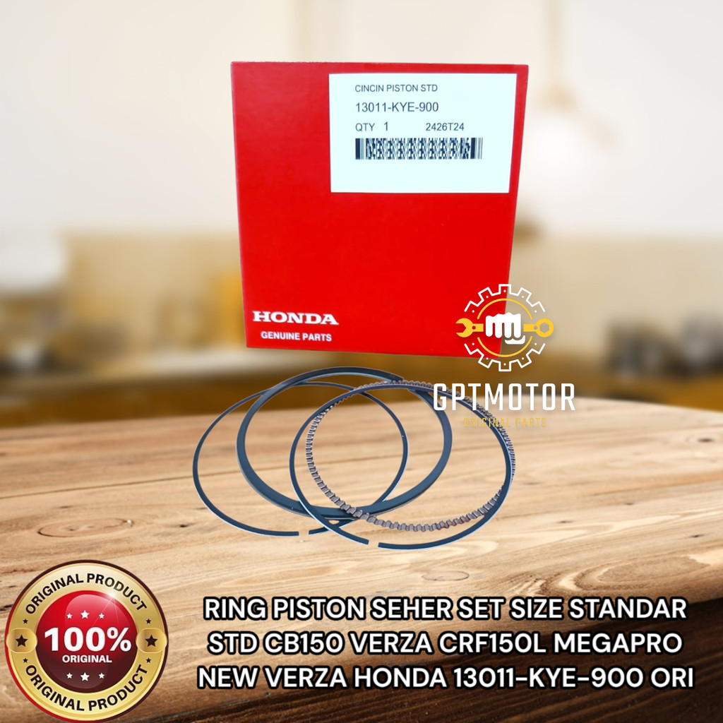 RING PISTON SEHER SET SIZE STANDAR STD CB150 VERZA CRF150L MEGAPRO NEW VERZA HONDA 13011-KYE-900 ORI