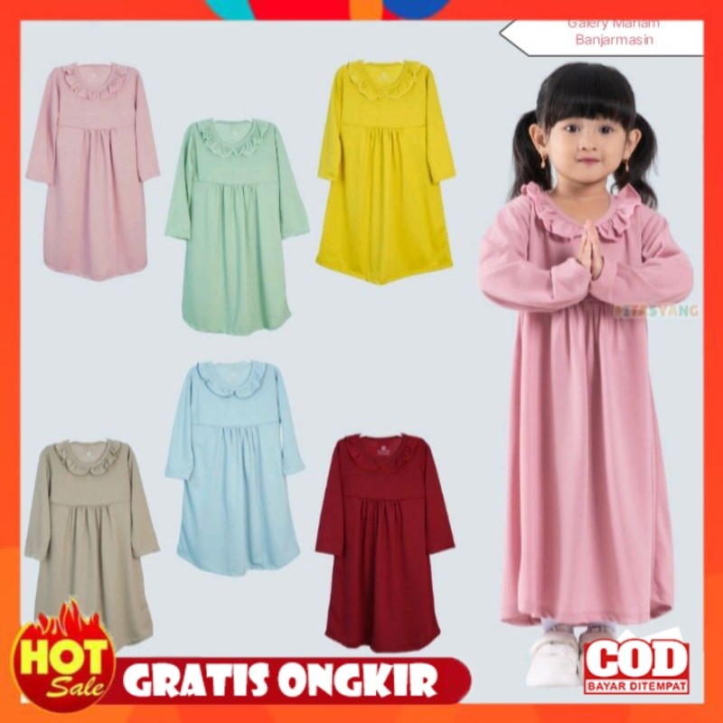 [PREMIUM ORIGINAL] GAMIS ANAK 2-8 Tahun Motif Polos