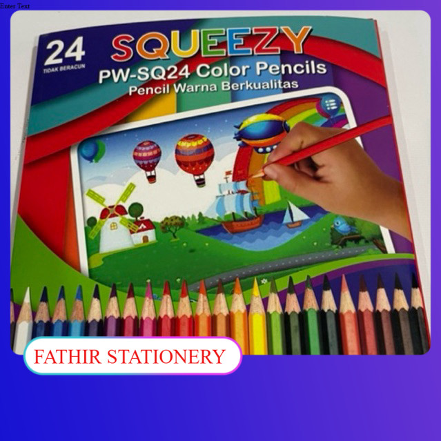 

PENSIL 24 WARNA SQUEEZY PENSIL WARNA WOODLESS