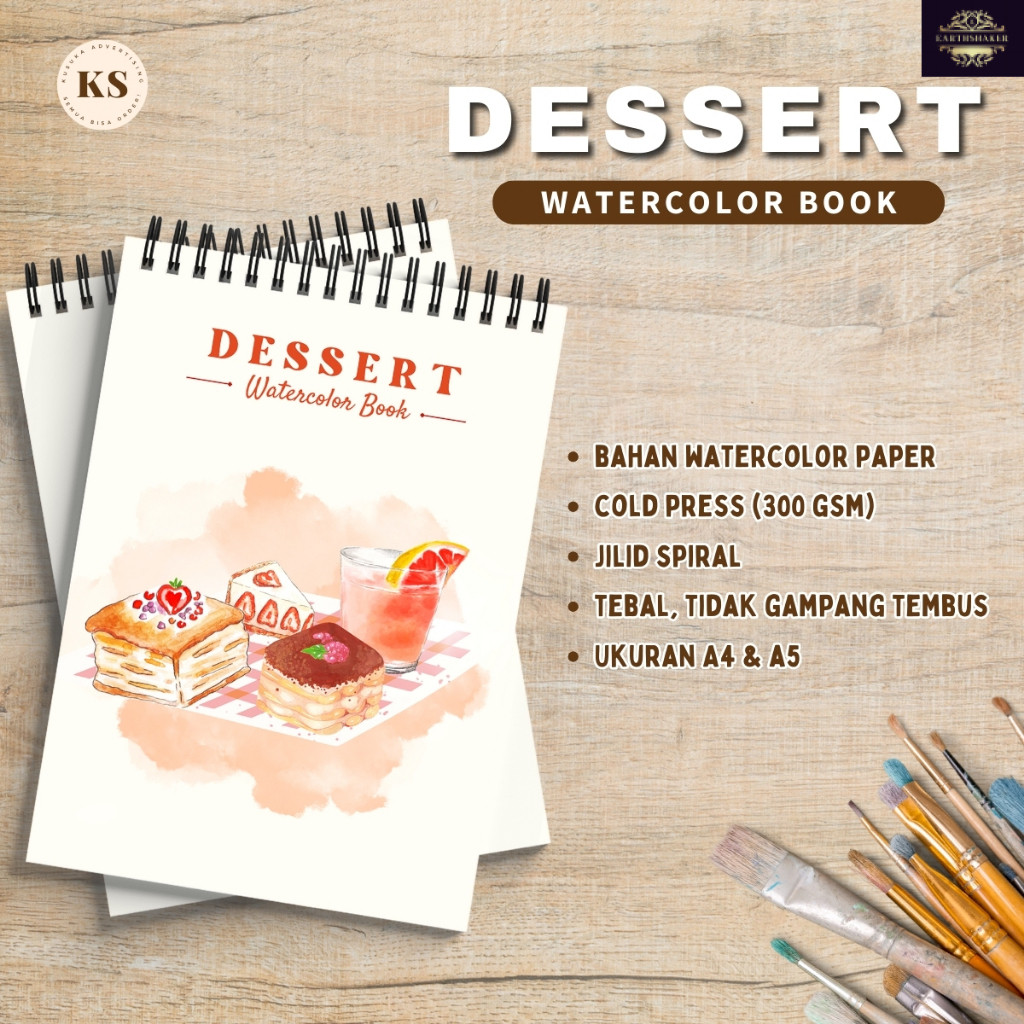 

Watercolor Book Dessert Buku Sketsa Mewarnai Remaja Dewasa Buku Gambar A4 A5 Cold Press 300gsm Acid Free Tebal