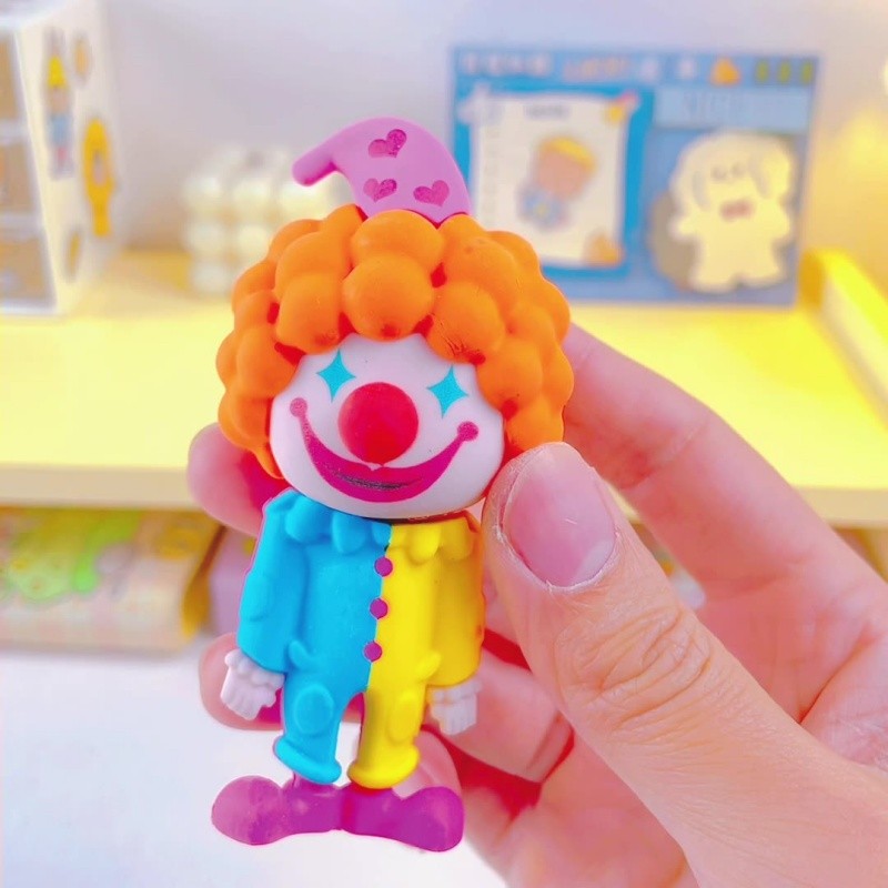 

Wholesale Cute Cartoon Circus Clown Donut Eraser Creative Student Prize Christmas Gift Reward Commemorative Kawaii Eraser