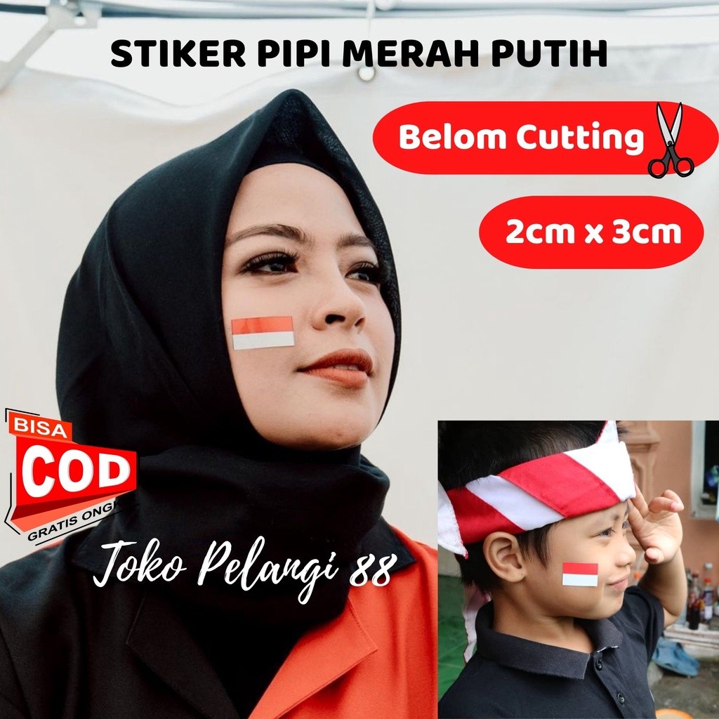 

(10pcs) Stiker Pipi Merah Putih Sticker Pipi Bendera Indonesia Ukuran 3x2cm Murah Grosir/pramukaaxe