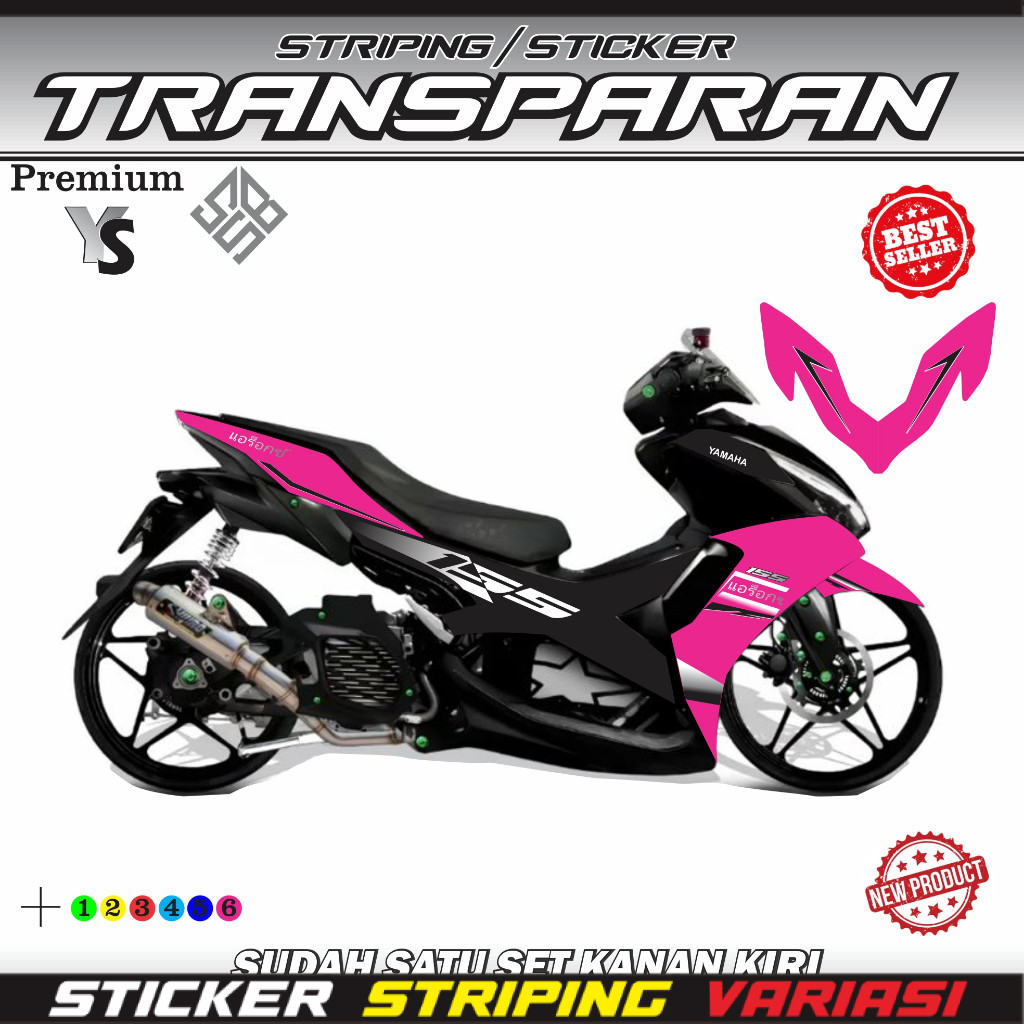 Striping Bening Transparan Stiker Aerox New 155 Connected Thailand STRIPING TRANAFARAN
