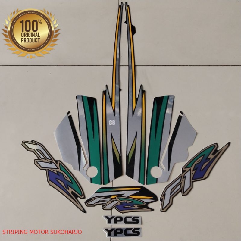 (ORI) striping yamaha fizr fiz r f1 zr 1996 1997 crome hijau  kualitas original