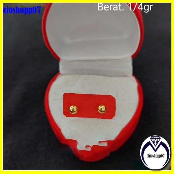 Anting Tusuk Giwang Tindik Anak Bayi Emas Mudah asli 24k tidak alergi ada surat toko