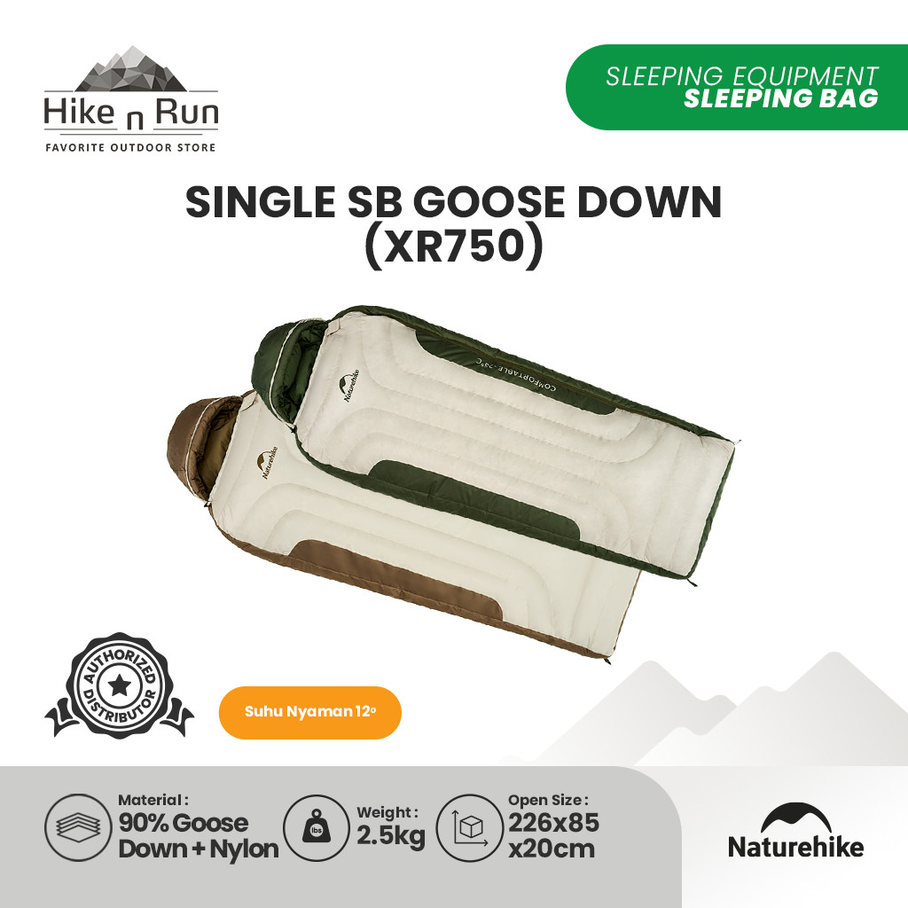 Sleeping Bag Naturehike CNH22SD007 XR750/XR1500 single SB goose Down