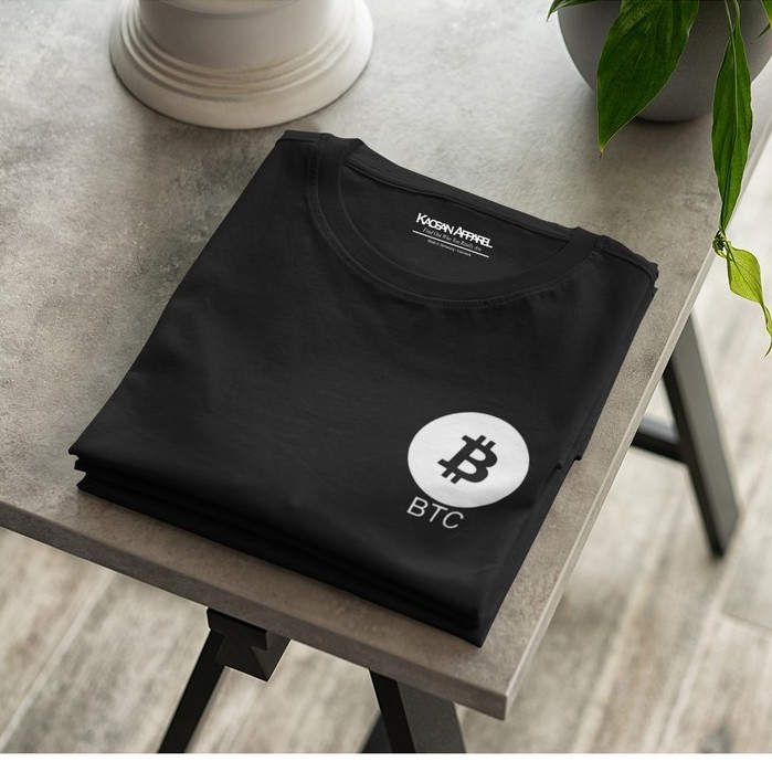 T-shirt Kaos Crypto "Bitcoin BTC" - Kaos Cryptocurrency/Kaos Bitcoin/Kaos Crypto/Tshirt Bitcoin