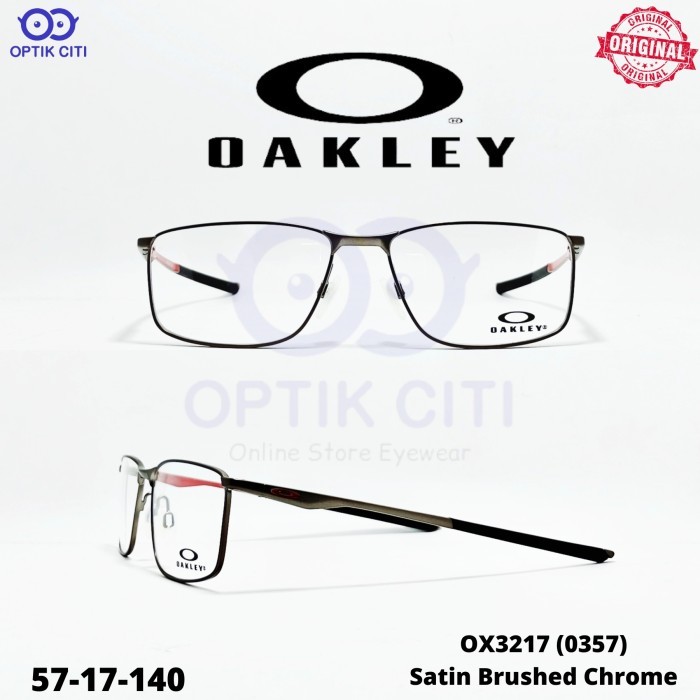 frame kacamata pria sporty original Oakley socket 5.0 OX 3217 - Satin Brushed Chrome
