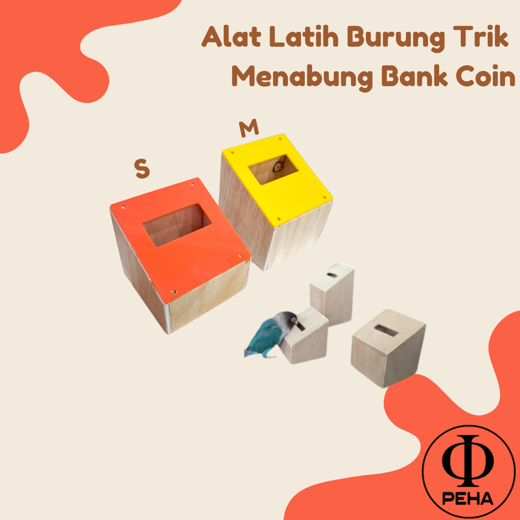 Alat Latih Burung Menabung Bank Coin Mainan Burung Parrot Parkit  LOVEBIRD BANK COIN ALAT LATIH TRIK