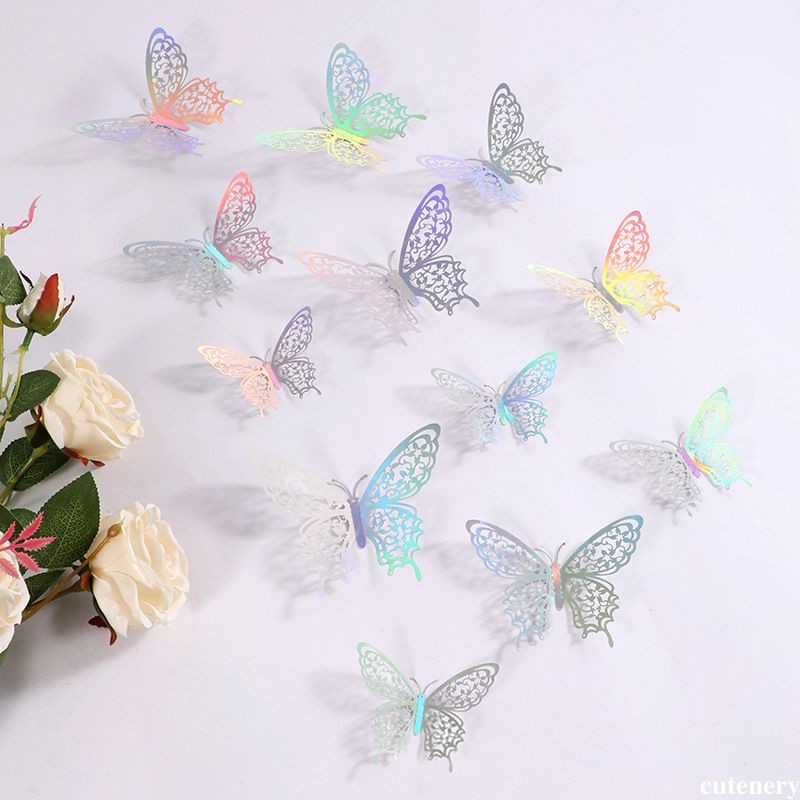 KUPU FOIL HIASAN KUE TART DECORATION BIRTHDAY CAKE DEKORASI HIASAN DINDING HIASAN BUNGA KUPU KUPU cu