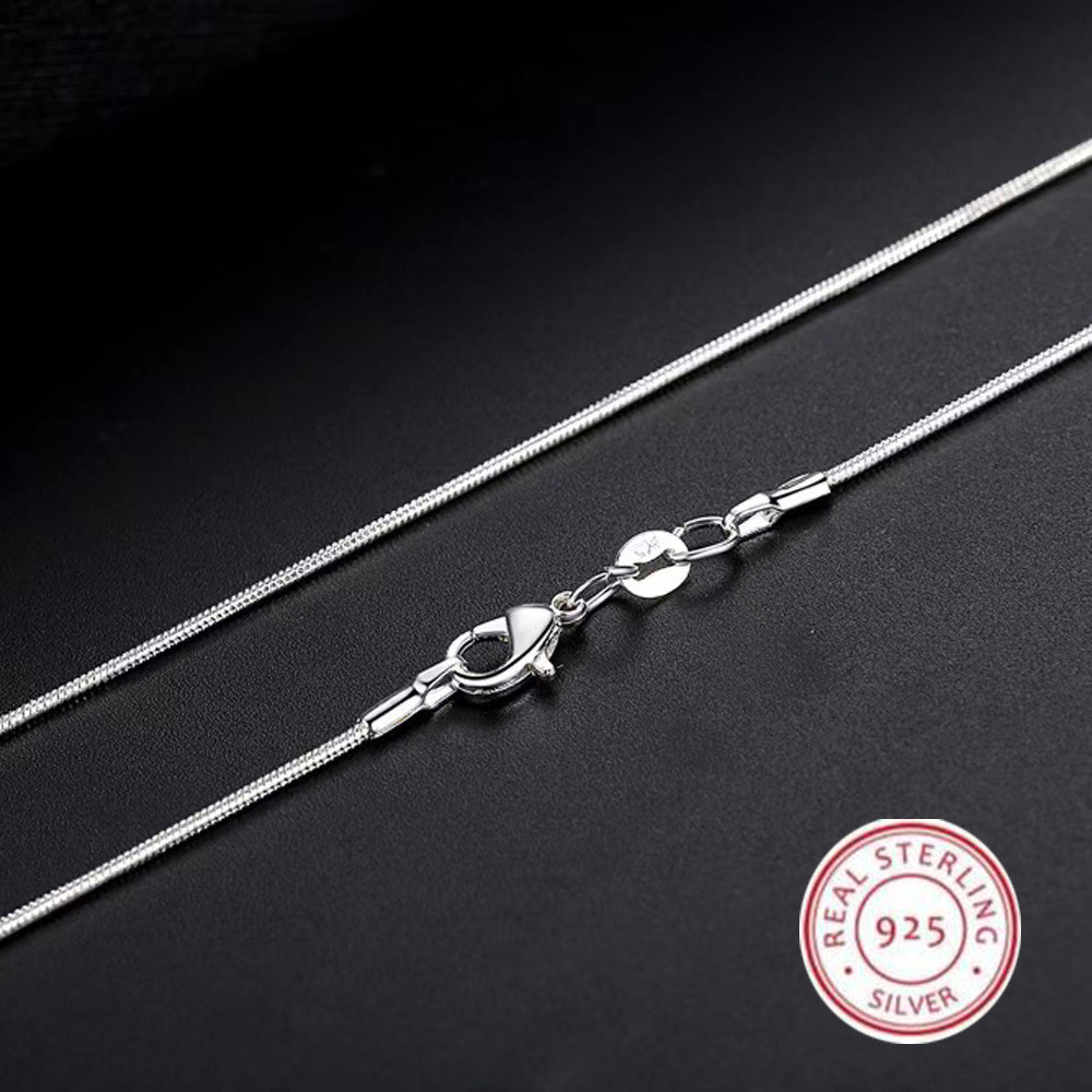 

Hot 925 Sterling Silver Snake Necklace Chain 16-30inch High Quality For Woman Men Fashion Wedding Engagement Jewelry