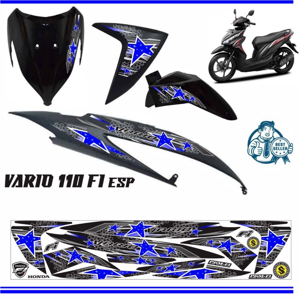 STIKER STIKER MOTOR VARIO ESP 110 STRIPING VARIASI VARIO FI 110 VARIASI