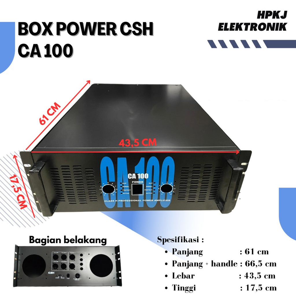 BOX POWER CA 100 CA100 2CH 2 CH 2 CHANLE AMPLIFIER + KNOP