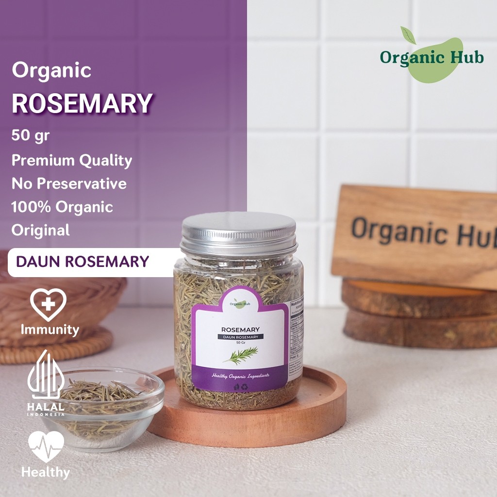 

Organic Hub Daun Rosemary Kering Kualitas Premium 100% Murni 50 gr