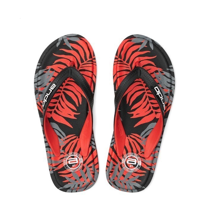 ANDO MARQUEZ 02 - Sandal Jepit Pria Original - Hitam Merah, 39 /Update 2025