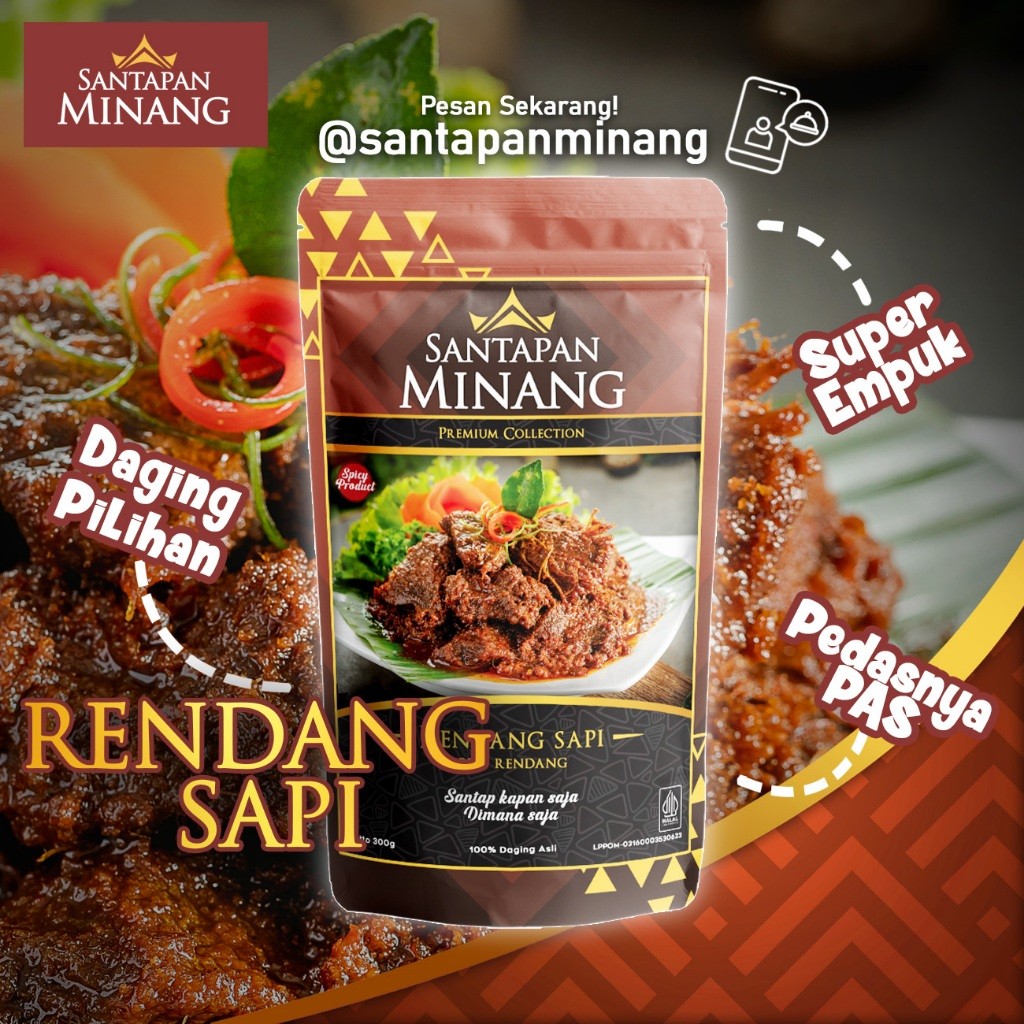 

Rendang Daging Sapi Asli Khas Padang 300 Gr Halal - Santapan Minang