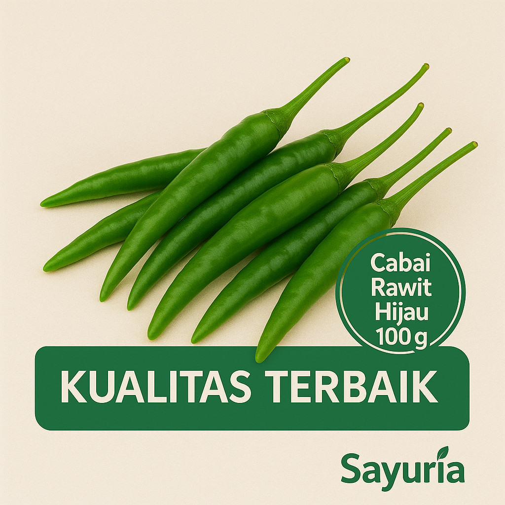 

Sayuria – Cabai Rawit Hijau Super Segar 100gr | Pedas Alami, Cocok untuk Tumisan & Sambal