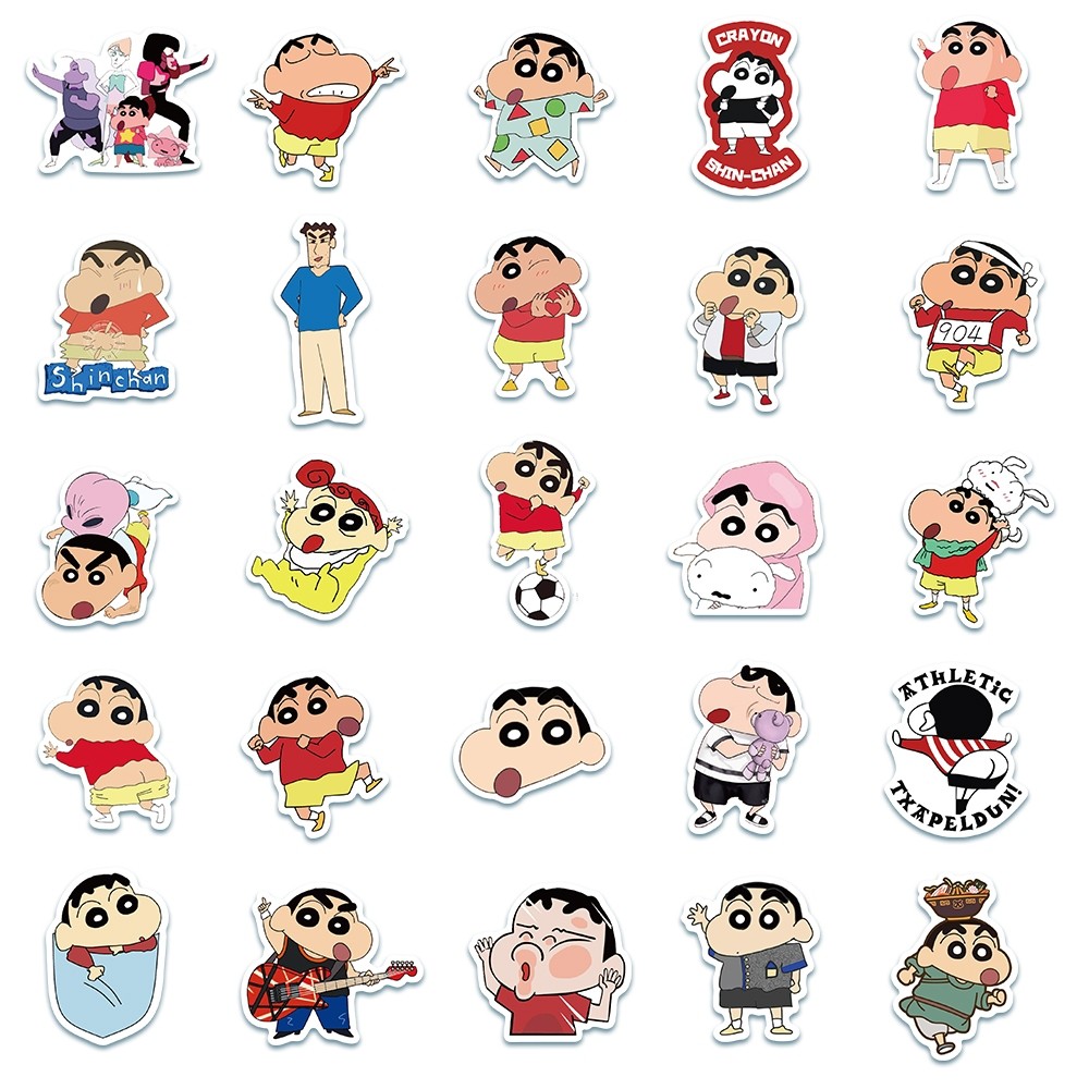 

Stiker Kartun Pack“Crayon Shin-chan” Decal Lucu Kartu Vinyl Stiker Anti Air- Sticker Aesthetic Buku Journal Stiker Koper Casing HP Laptop Helm Motor Stiker Botol Minum