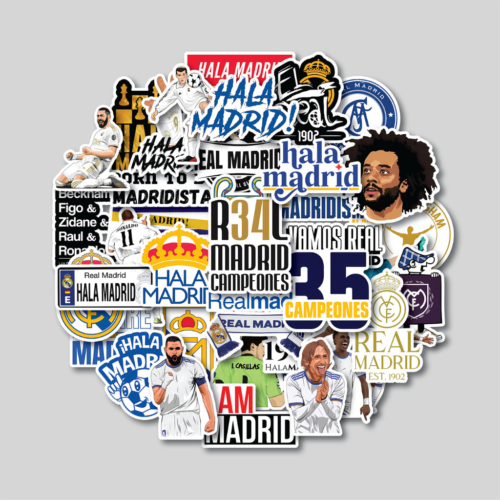 

STICKER PACK REAL MADRID | STICKER TUMBLER | STIKER LAPTOP KOPER HELM