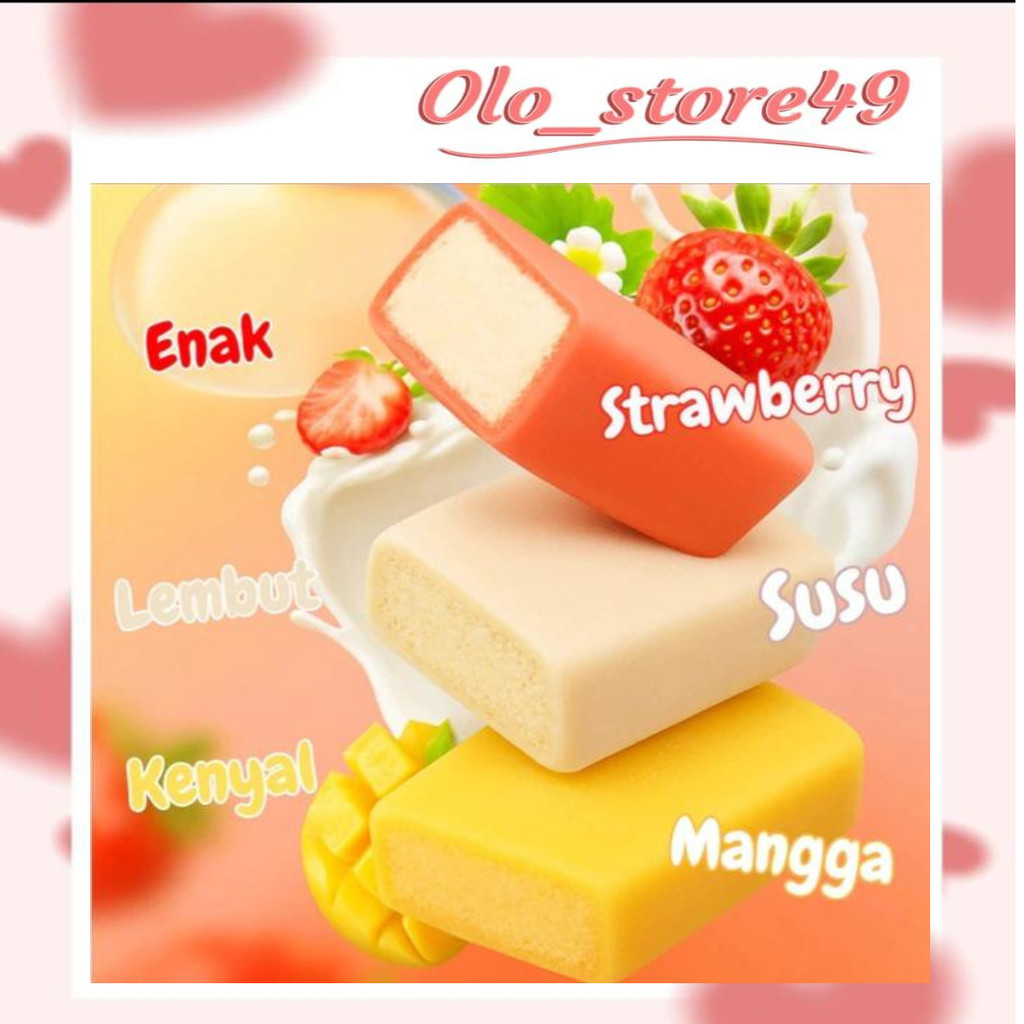 

OLO49 Mochi Snow Cake /Strawberry,/Coklat & Susu / Osmanthus Cake / Snow Cake / Mochi Lembut