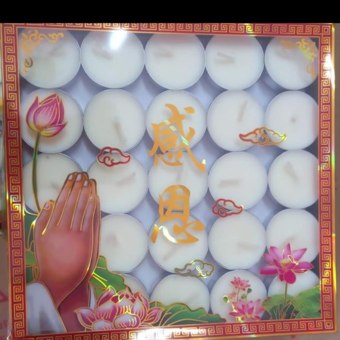 siap kirim Lilin TeaLight/Lilin sembahyang/Lilin bulat Durasi 4jam isi 100pcs - Merah