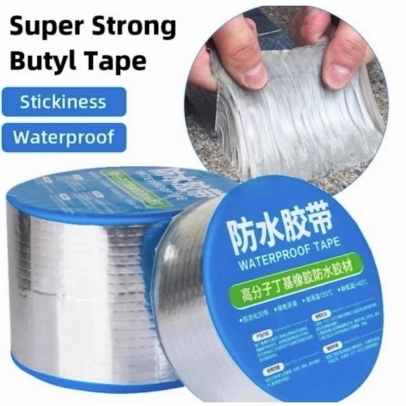 

Tape Anti bocor Foil Aluminium 5M - 10M X 5CM Waterproof Perekat Lakban Isolasi Anti Air