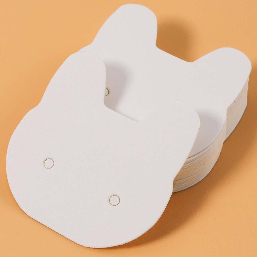 

50pcs 3.5x3.5cm Cat Earrings Ear Studs Display Card for Necklace Jewelry Packaging Cardboards