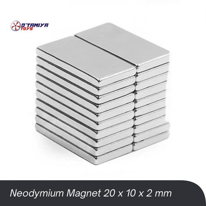 Magnet Neodymium N35 Magnet Balok Persegi 20 x 10 x 2 mm Magnet Strong