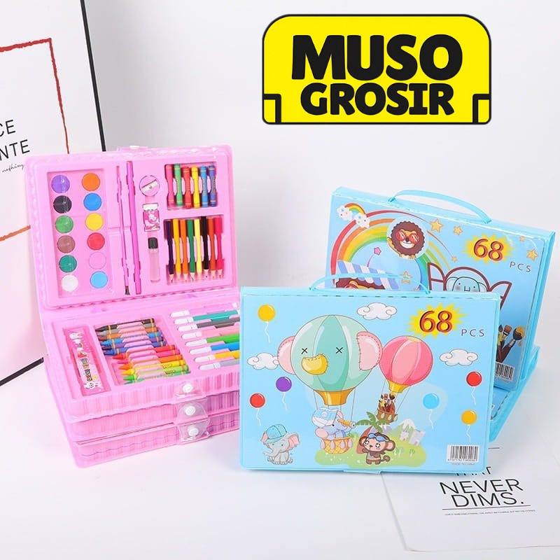 

MUSO | Crayon ART Set 68pcs / Krayon Mewarnai Anak 68pcs / Pensil Warna Set 68pcs