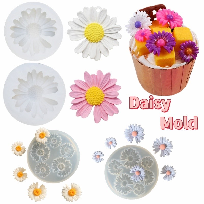 

New Daisy Silicone Mold Flower Silicone Fondant Mold Handmade Aromatherapy Candle Mold DIY Cake Decorating Chocolate Candy Molds