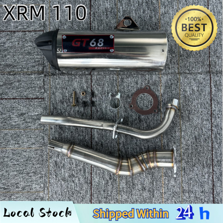 Pipe For XRM110 Carb/Raider150 Carb/fi/XRM125 Exhaust Pipe Thailand (chrome/black) GT68