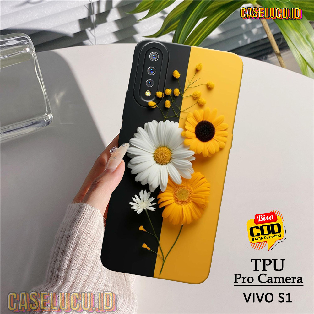 Casing Hp Vivo S1 Terbaru - Fashion Case Bunga - Case Vivo S1 - Soft Case Hp Vivo S1 - Kesing Hp - S