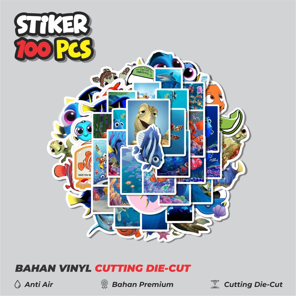 

Terbaru! 50 pcs Stiker Ikan Nemo Dekorasi Lucu Kreatif untuk Notebook, Skateboard, HP