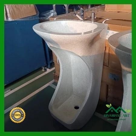 Wastafel Teraso Putih susu / Washtafel Wudhu Terazo Marmer putih Keramik  Teraso -DC