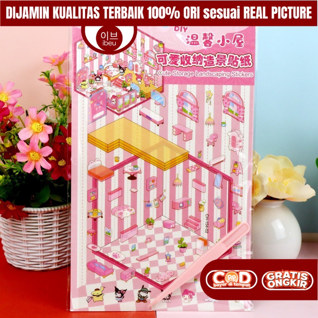 

IBEU Mainan Puzzle Sticker Rumah Rumahan Melody DIY 3D Edukasi Anak Perempuan KKV 9 7 5 4 3 2 Tahun