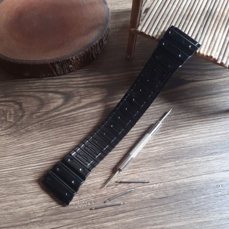 Bracelet Rantai Jam Casio G-Shock GMW-B5000 Rantai Pegas Elastis Black Metal Ukuran Custom 18mm-22mm
