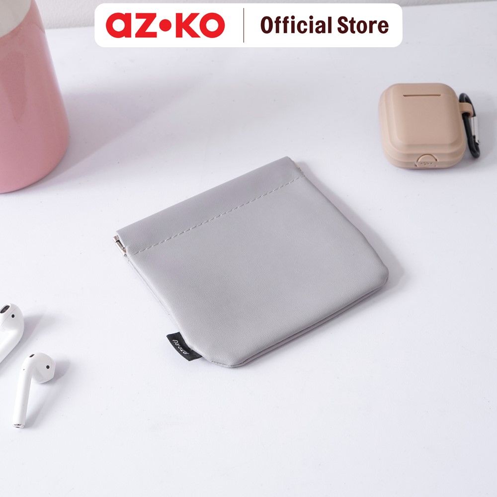 AZKO Ataru Ukuran S Pouch Pu - Abu-Abu Organizer Bag Perlengkapan Traveling Tas Serbaguna Tas Kecil