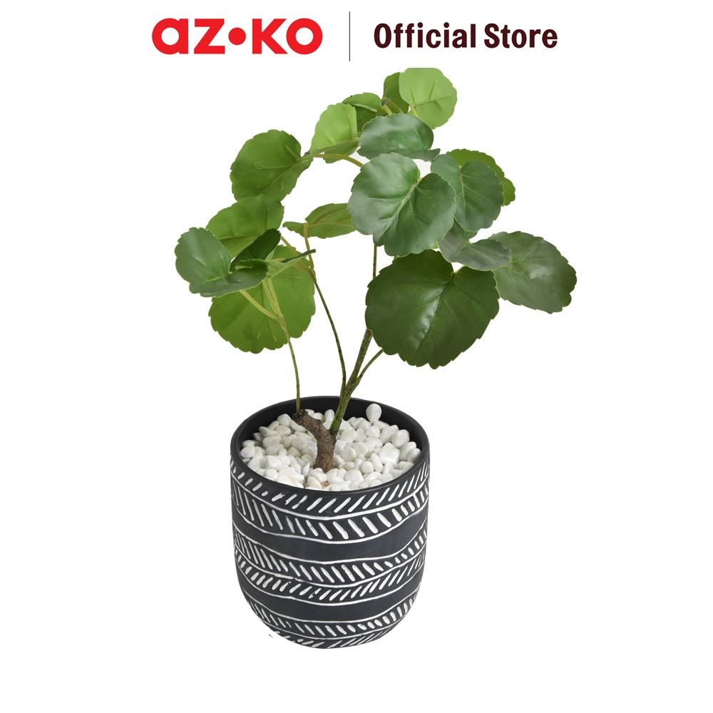 AZKO Arthome 42 cm Tanaman Artifisial Bailey Pot Keramik Tumbuhan Tanaman Buatan Dekorasi Plant Sint