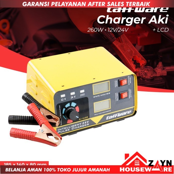 Charger Aki Taffware Intelligent Pulse with LCD Display- AJ-618D