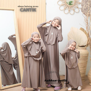 CF49KJ Gamis anak jersey set hijab abaya batwing anak 3-12 tahnun model terbaru