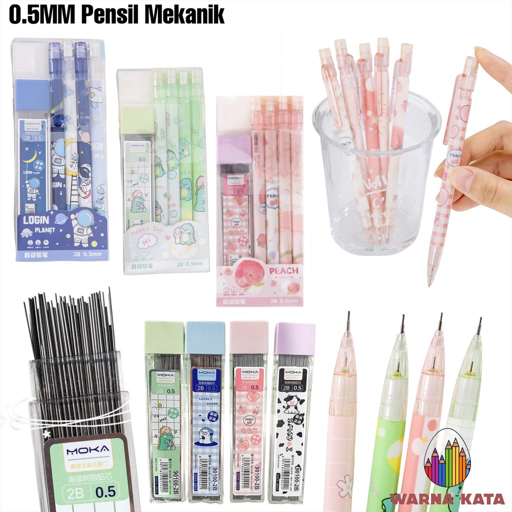 

MW004 Pensil Mekanik Set Pensil Cetik Cetek Pencil Mechanical 2B Isi Refill Pilot Sekolah TK SD