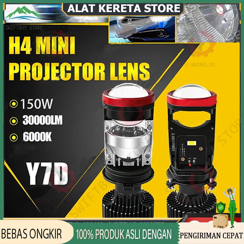 Projie Led Mobil Mini Projie Y7D H4 Mobil Super Terang Lampu Led Mobil Utama Kabut Headlamp Lampu Mo
