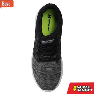 rekomendasi sepatu futsal Homyped Jitsu Sepatu Running Pria - Hitam Putih, 43