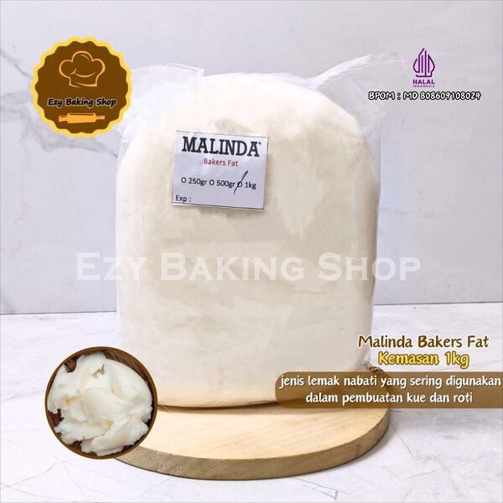 

Mentega Putih Malinda Bakers Fat 1kg [REPACK] - Margarine Putih / Shortening