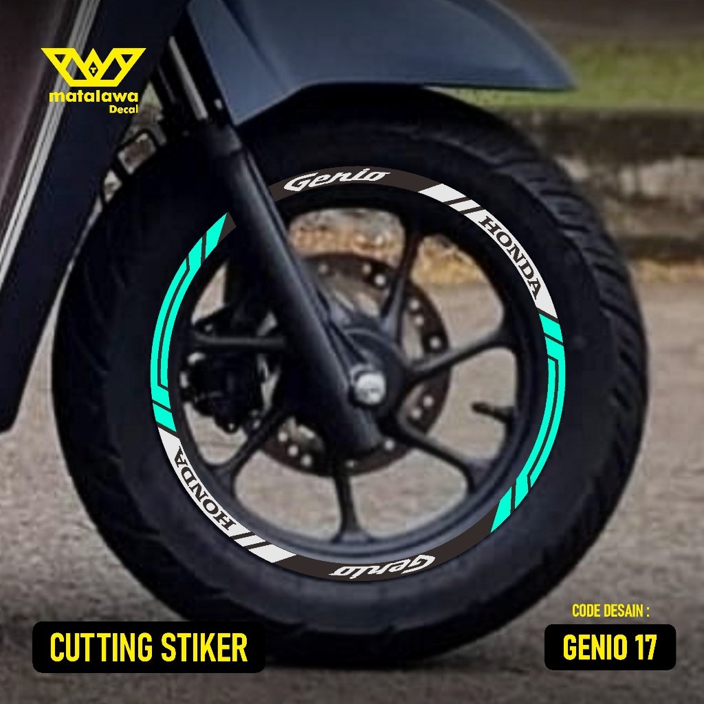 CUTTING STICKER VELG NEW GENIO 2021 2022 2023  RING 12 STIKER LIS LIST VARIASI VELG HONDA GENIO 17